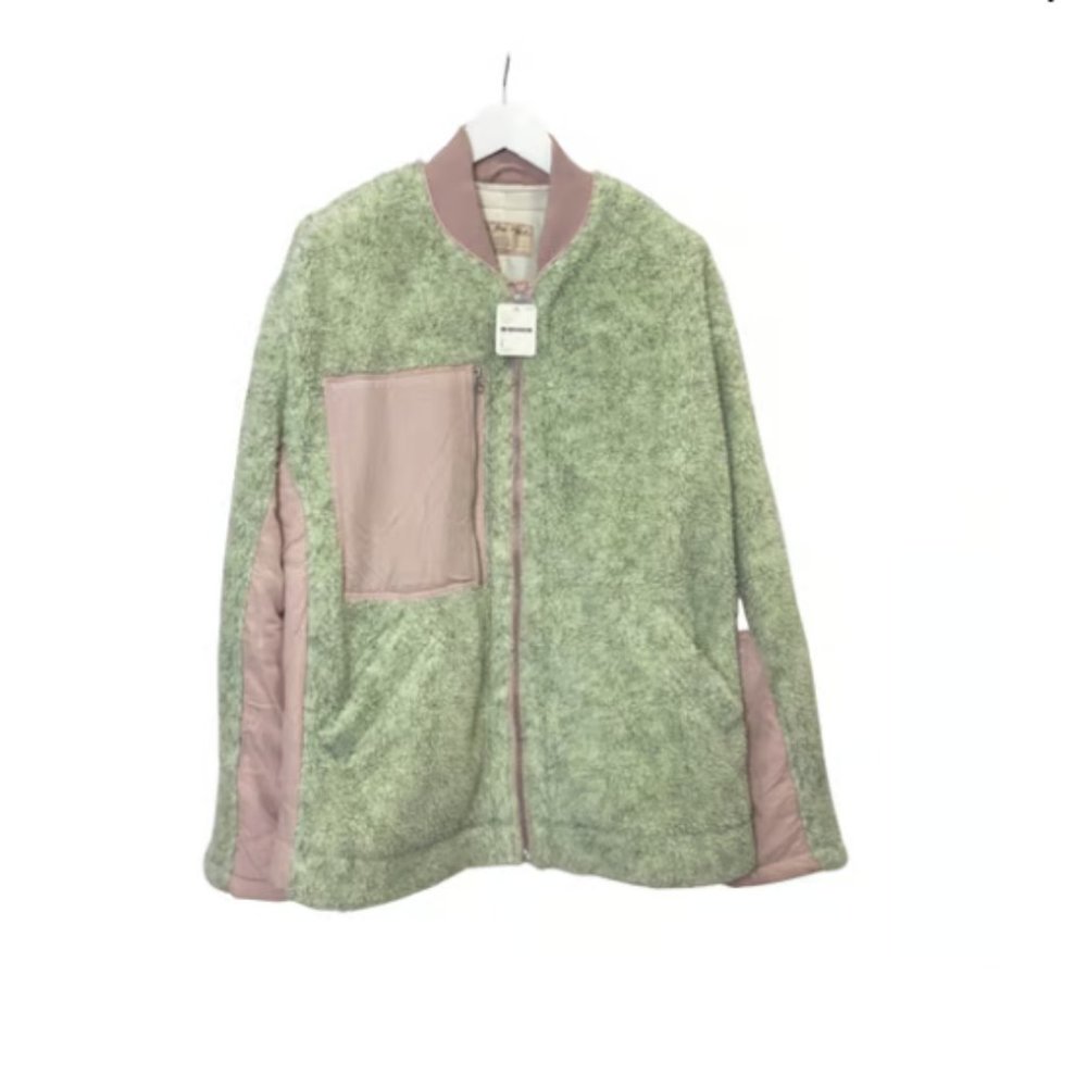 NWT! Free People Rivington Sherpa Jacket‎ Green X-Small